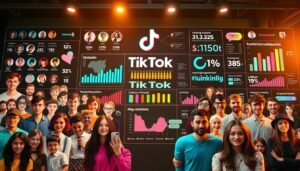 People interacting with social media apps representing TikTok trends and engagement